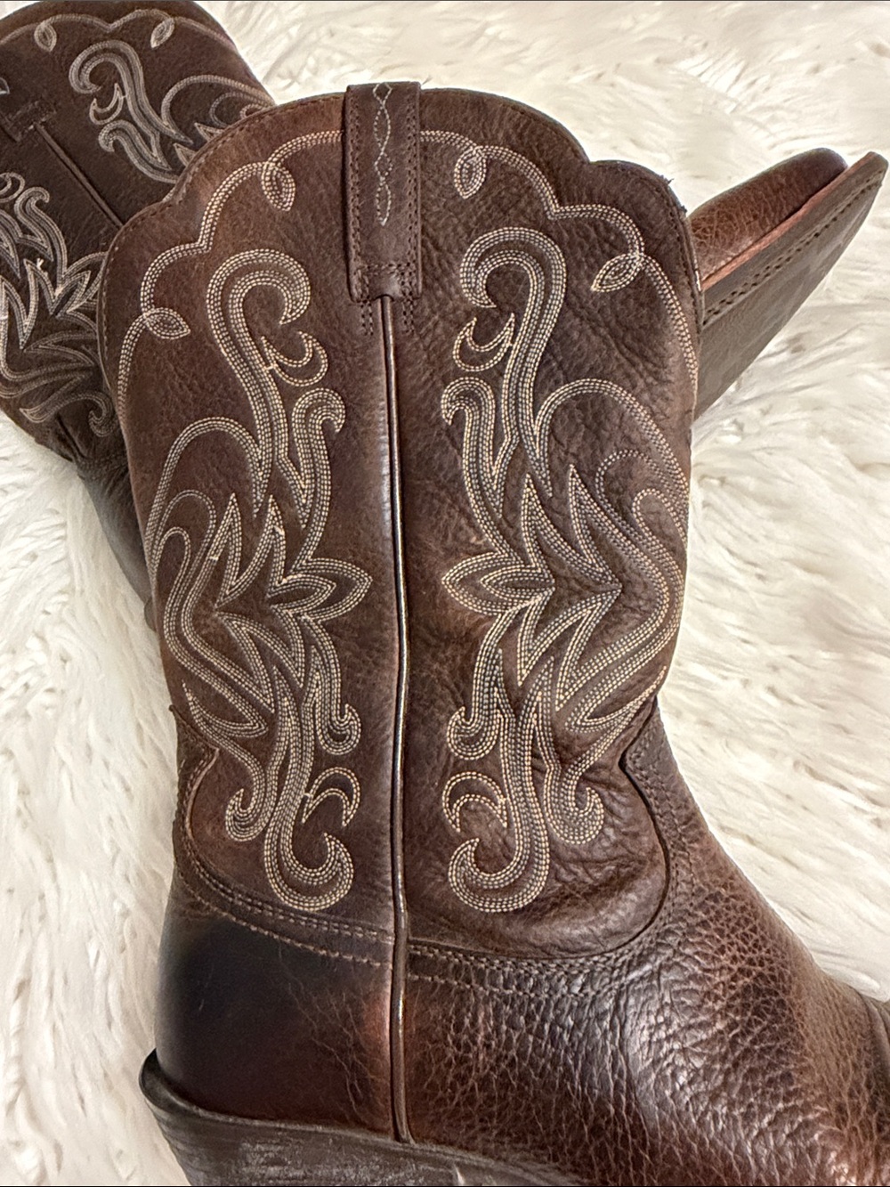 Ariat Brown Leather Western Boot Interior Detail size 8.5 BNWOT - Picture 2 of 12